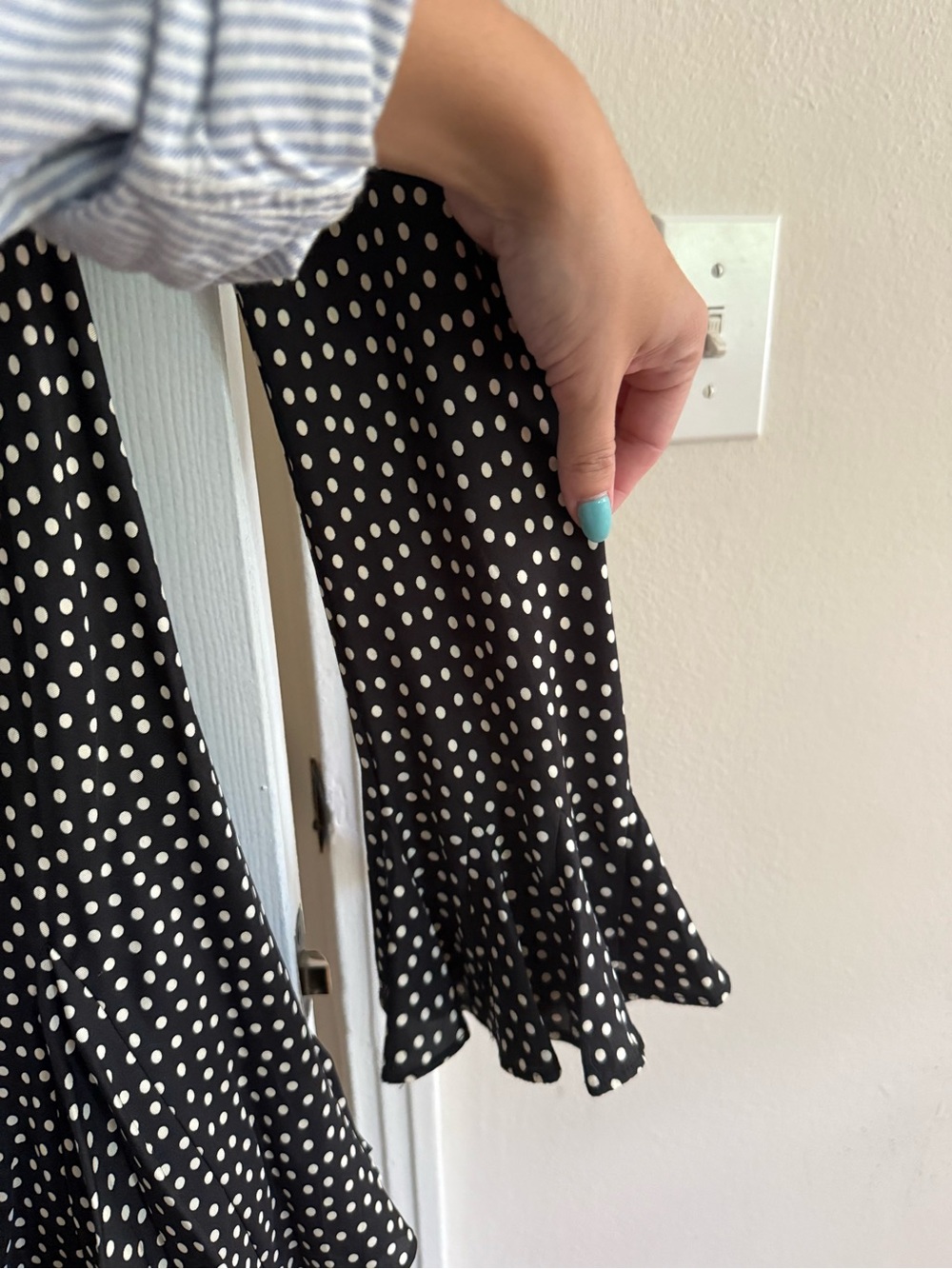 Doen silk polka dot dress size M - Picture 4 of 5